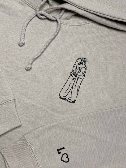 Personalisierter Pullover mit Outline Zeichnung