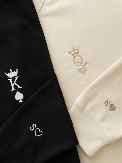 King & Queen Pullover Personalisiert & Bestickt