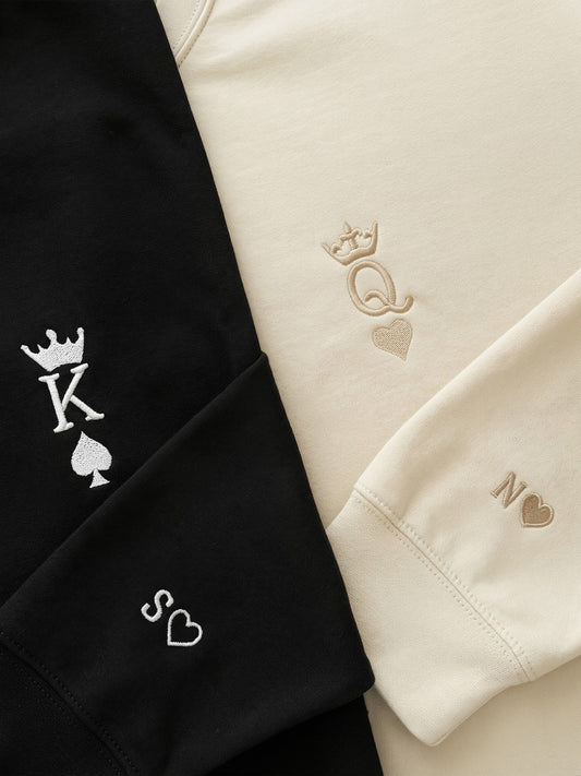 King & Queen Pullover Personalisiert & Bestickt