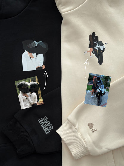 Motorrad Pullover mit Bild – Personalisiert & Bestickt