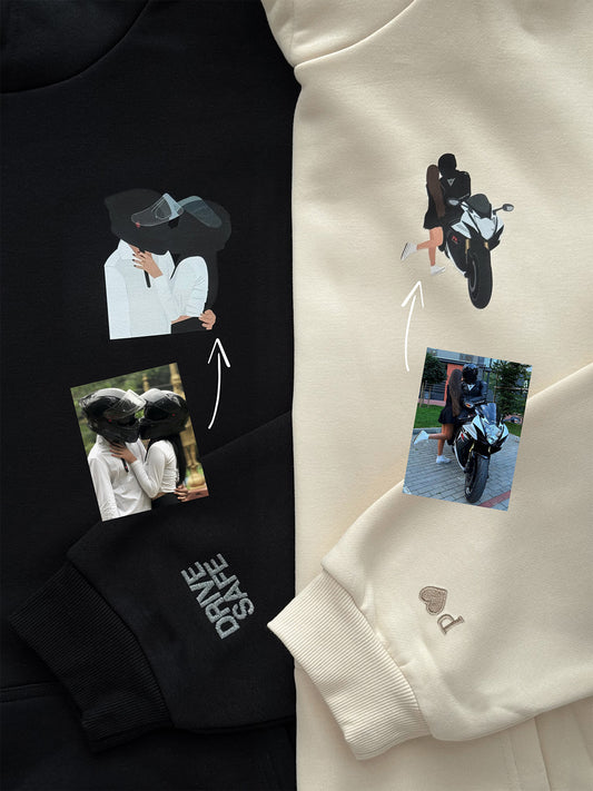 Motorrad Pullover mit Bild – Personalisiert & Bestickt