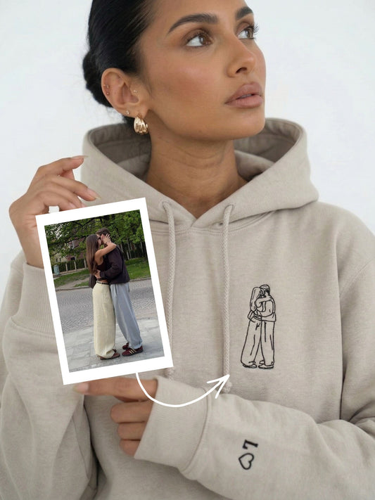 Personalisierter Pullover mit Outline Zeichnung