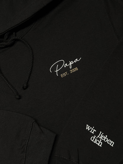 Papa Pullover mit Wunschtext – Personalisiert & Bestickt