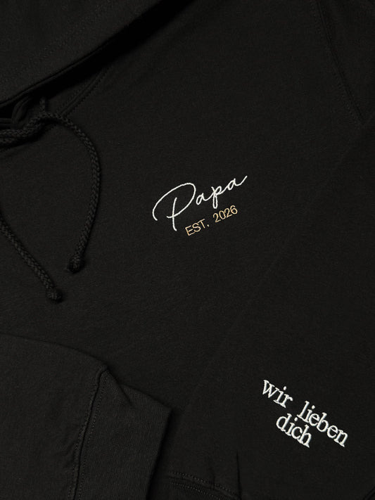 Papa Pullover mit Wunschtext – Personalisiert & Bestickt